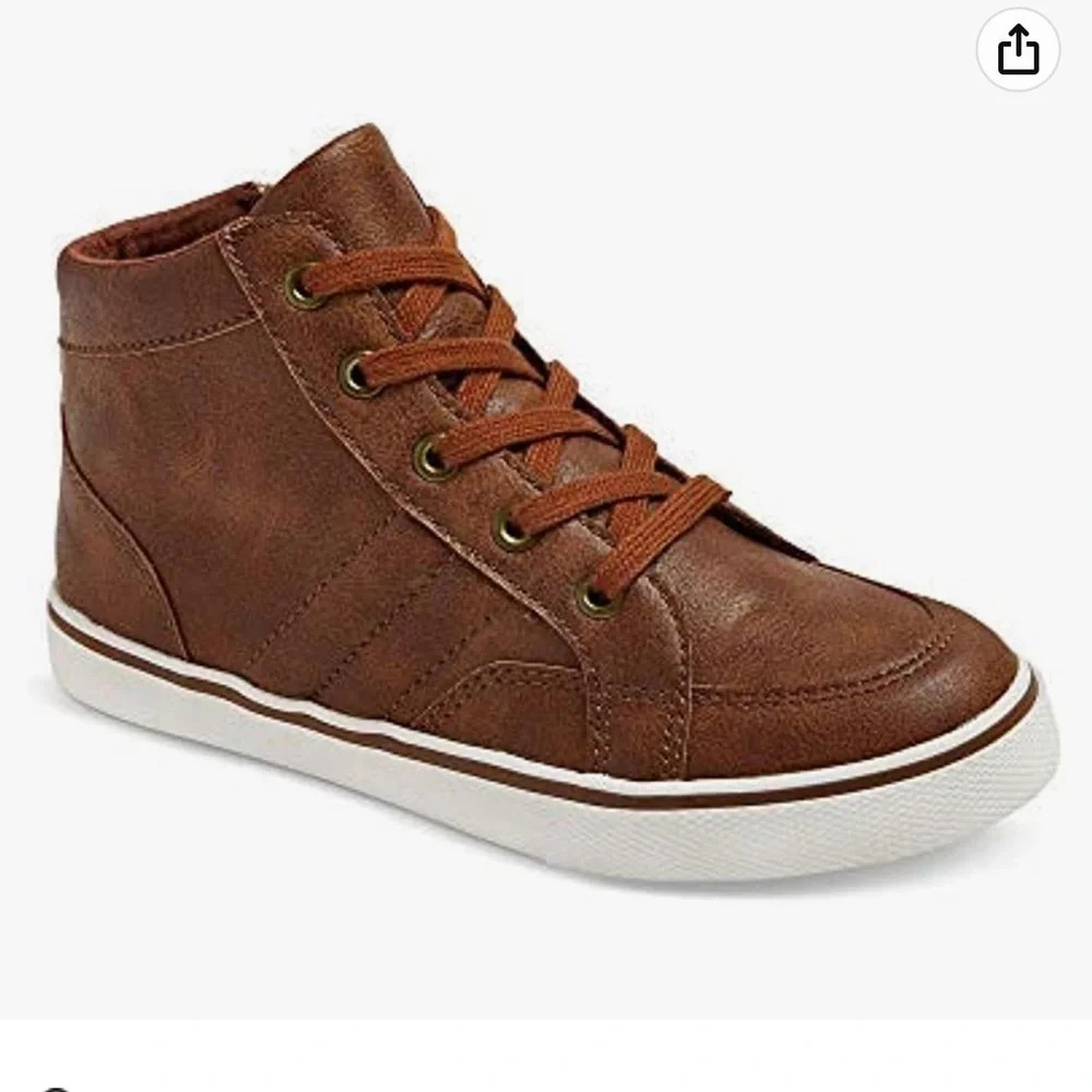 🎄Clearance Cat &‎ Jack toddler Florian Mid Top Leather Sneaker Brown